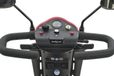 Golden Companion 3-Wheel Mid-Size delta tiller control panel and LED battery gauge, close-up