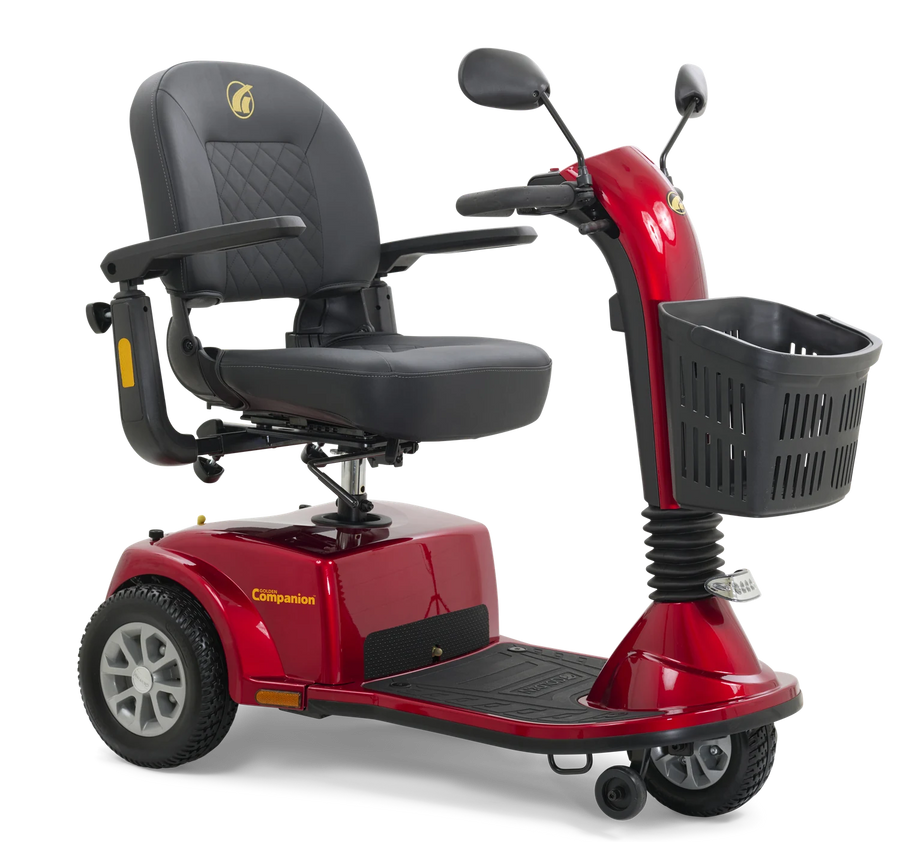 Golden Companion 3-Wheel Mid-Size in Crimson Red, left three-quarter view