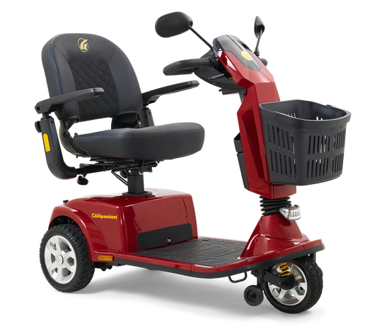 Golden Companion 3-Wheel Full-Size in Crimson Red, left three-quarter view