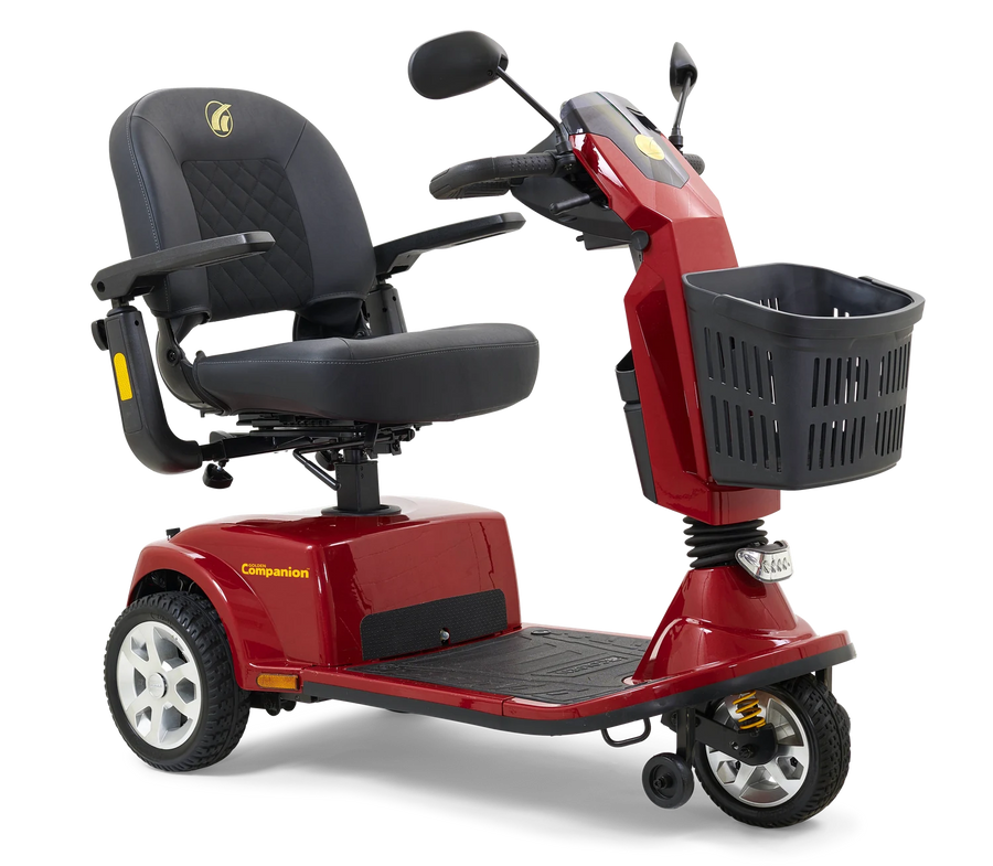 Golden Companion 3-Wheel Full-Size in Crimson Red, left three-quarter view