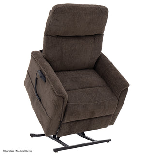 Pride Sitting Pretty Genesis LC-150 lift chair in Sophie Latte, lifted position