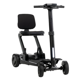 Pride Go Go Carbon mobility scooter in Black, right-facing three-quarter view