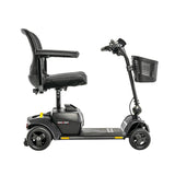 Pride Go Go Elite Traveller 2 4-Wheel mobility scooter in Black, right side profile view