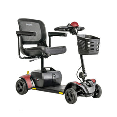 Pride Go Go Elite Traveller 2 4-Wheel mobility scooter in Cardinal Red, right-facing three-quarter view