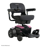 Pride Go Chair power wheelchair in Rose Quartz, three-quarter view