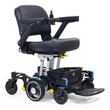 Golden Buzzaround CarryOn Power Chair: GP130 Coastal Blue Left Turn
