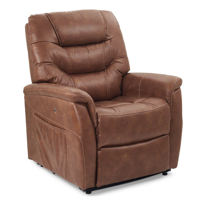 Golden Dione PR446 lift chair in Acorn, three-quarter view from the right