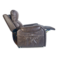 Titan in Graphite, with the power headrest raised, side view