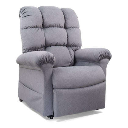Golden Cloud 4-Zone PR517 lift chair in gray, three-quarter view from the right