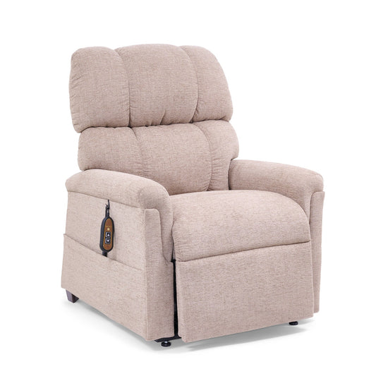 Golden Comforter PR531 lift chair in Sandstorm, three-quarter view from the right