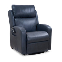 Golden EZ Sleeper Slim PR750 lift chair in Lagoon, three-quarter view from the right