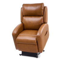 EZ Sleeper Slim with Twilight in Sparrow, lifted to help the user stand, three-quarter view from the left