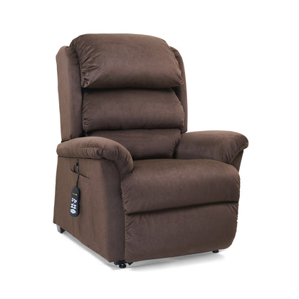 Golden Relaxer PR766 lift chair in Hazelnut, three-quarter view from the right