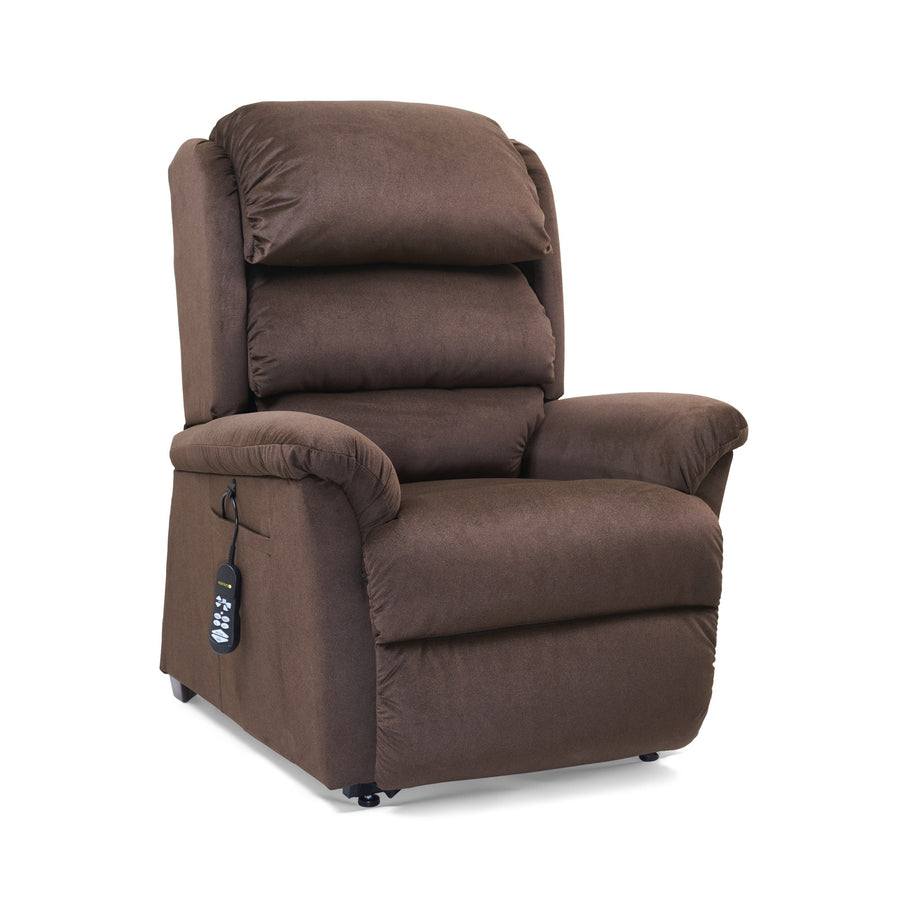 Golden Relaxer PR766 lift chair in Hazelnut, three-quarter view from the right