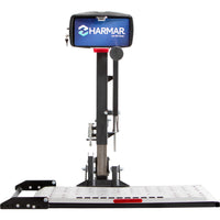 Harmar AL100HD scooter lift with the platform lowered, seen from the front