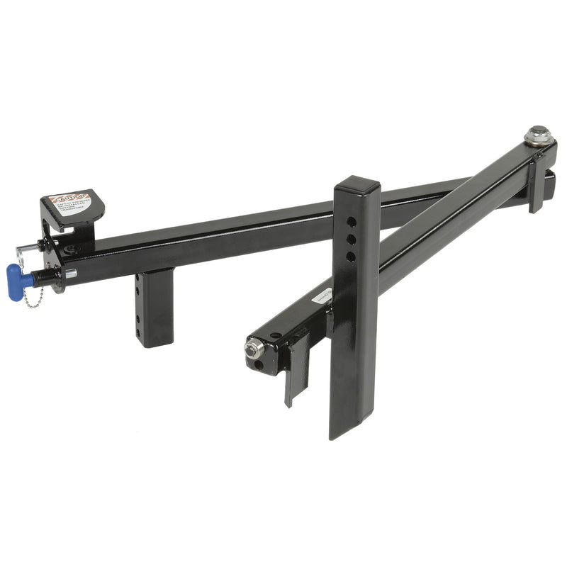 A swing-away arm for a hitch-mounted vehicle lift