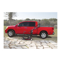 Harmar AL825 Pickup truck lift on a pickup, loading a scooter