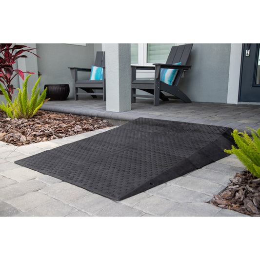 Harmar rubber modular threshold ramp, side view
