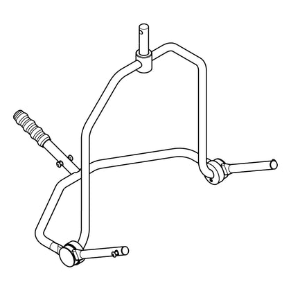 Joerns drawing of the Hoyer 4-point positioning cradle with its pivot handle and four sling studs