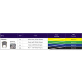 Hoyer Bariatric Full Back Sling size chart with the binding color, model number and recommended weight of each size