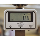 The Joerns digital scale of the Hoyer HPL450 with its weigh and zero buttons, from the HPL450 specification sheet