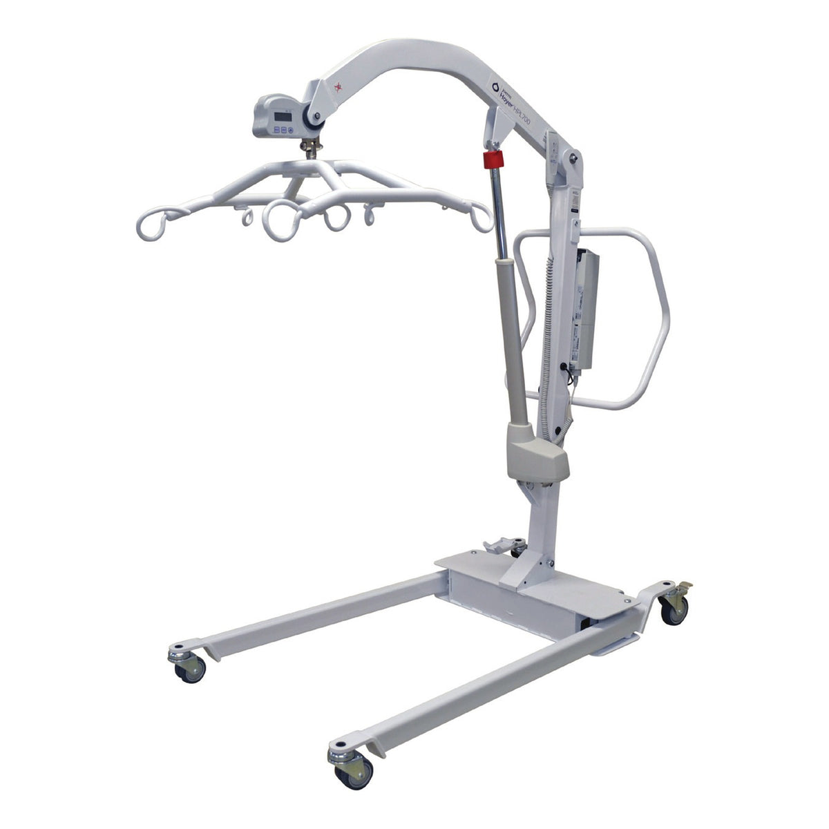 Hoyer HPL700 electric bariatric patient lift with powered base and 6-point spreader bar