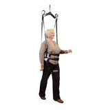 A person lifted in a Hoyer Standing Harness