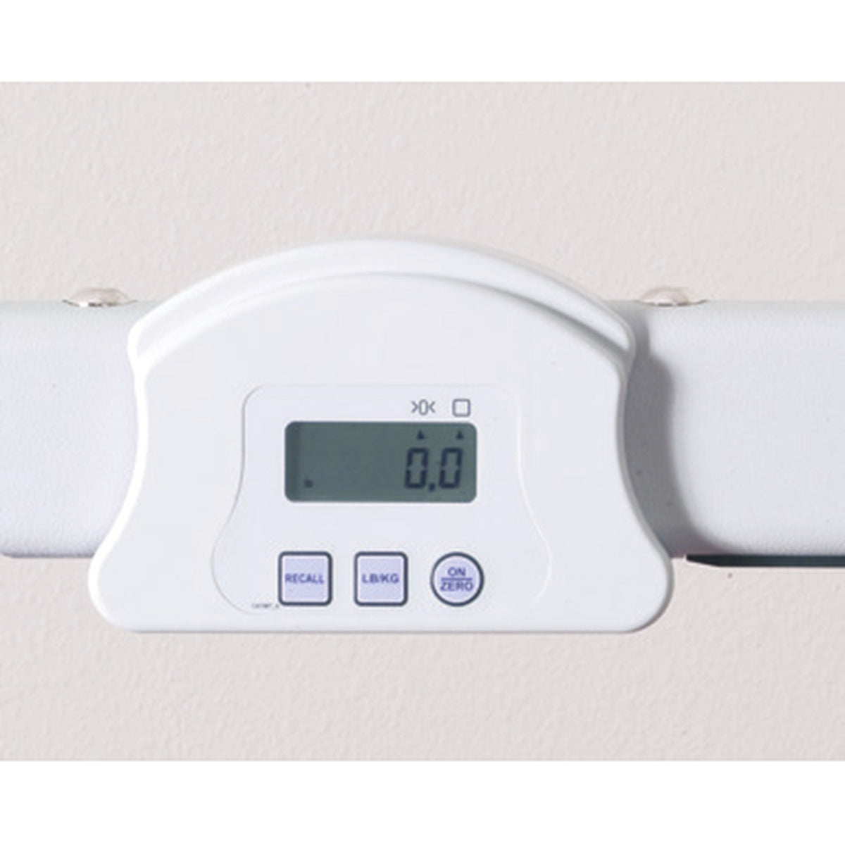 The Joerns integrated digital scale on the boom of a Hoyer Stature, from the Stature specification sheet