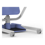 Hoyer Up footplate, knee pad post and base legs on casters