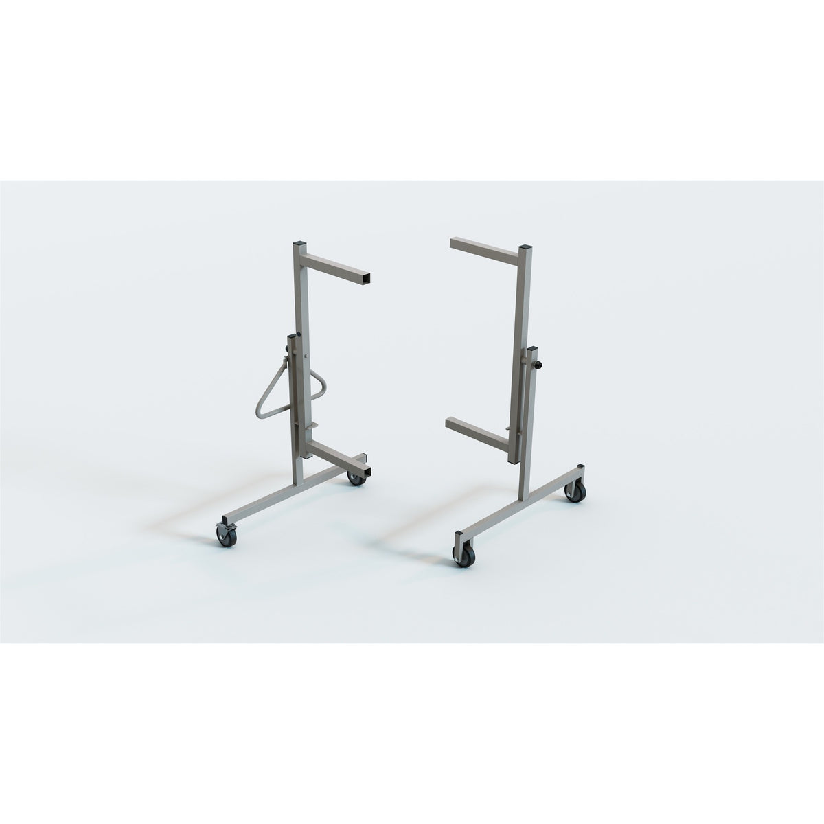 The Invacare CS600 trolley kit, two upright wheeled stands with casters