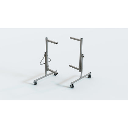 The Invacare CS600 trolley kit, two upright wheeled stands with casters