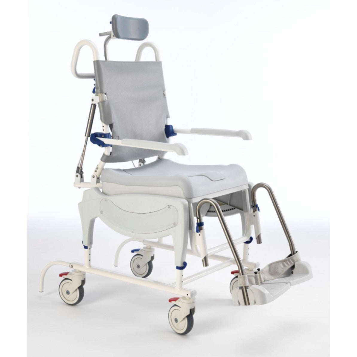 Invacare Aquatec Ocean Ergo Dual VIP shower commode chair, three-quarter view