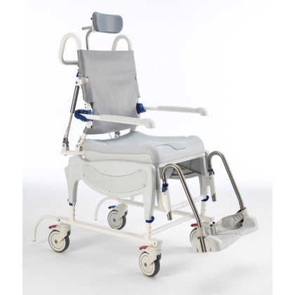 Invacare Aquatec Ocean Ergo Dual VIP shower commode chair, three-quarter view