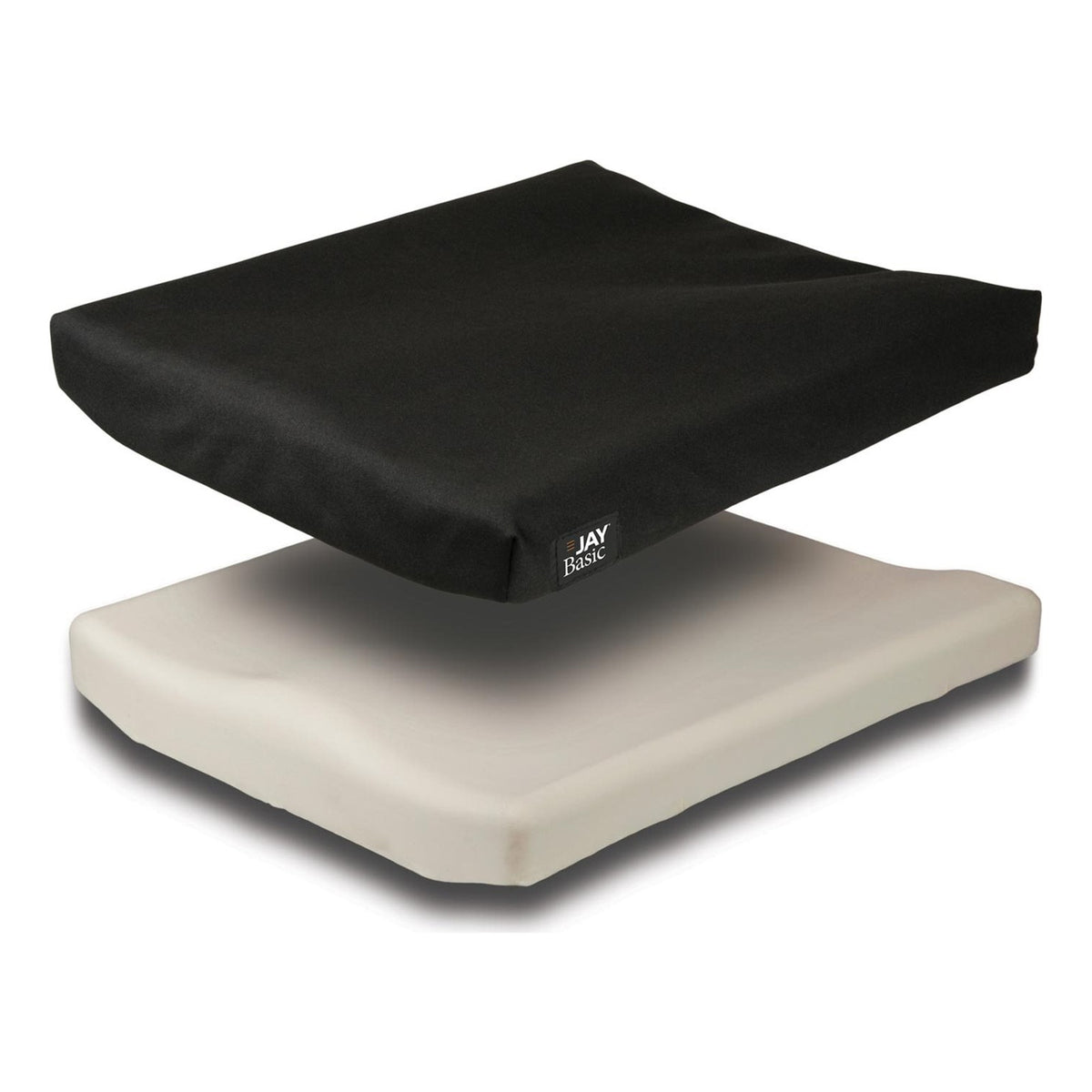 JAY Basic Replacement Cover: JAY Basic with its cover lifted off the foam base