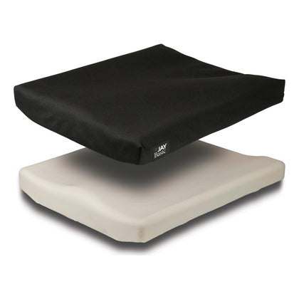 JAY Basic Replacement Cover: JAY Basic with its cover lifted off the foam base