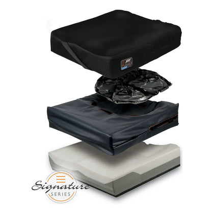 JAY Fusion with Cryo Technology Replacement Cover: JAY Fusion with Cryo Technology layers: outer cover, black Cryo fluid insert, inner cover and foam base
