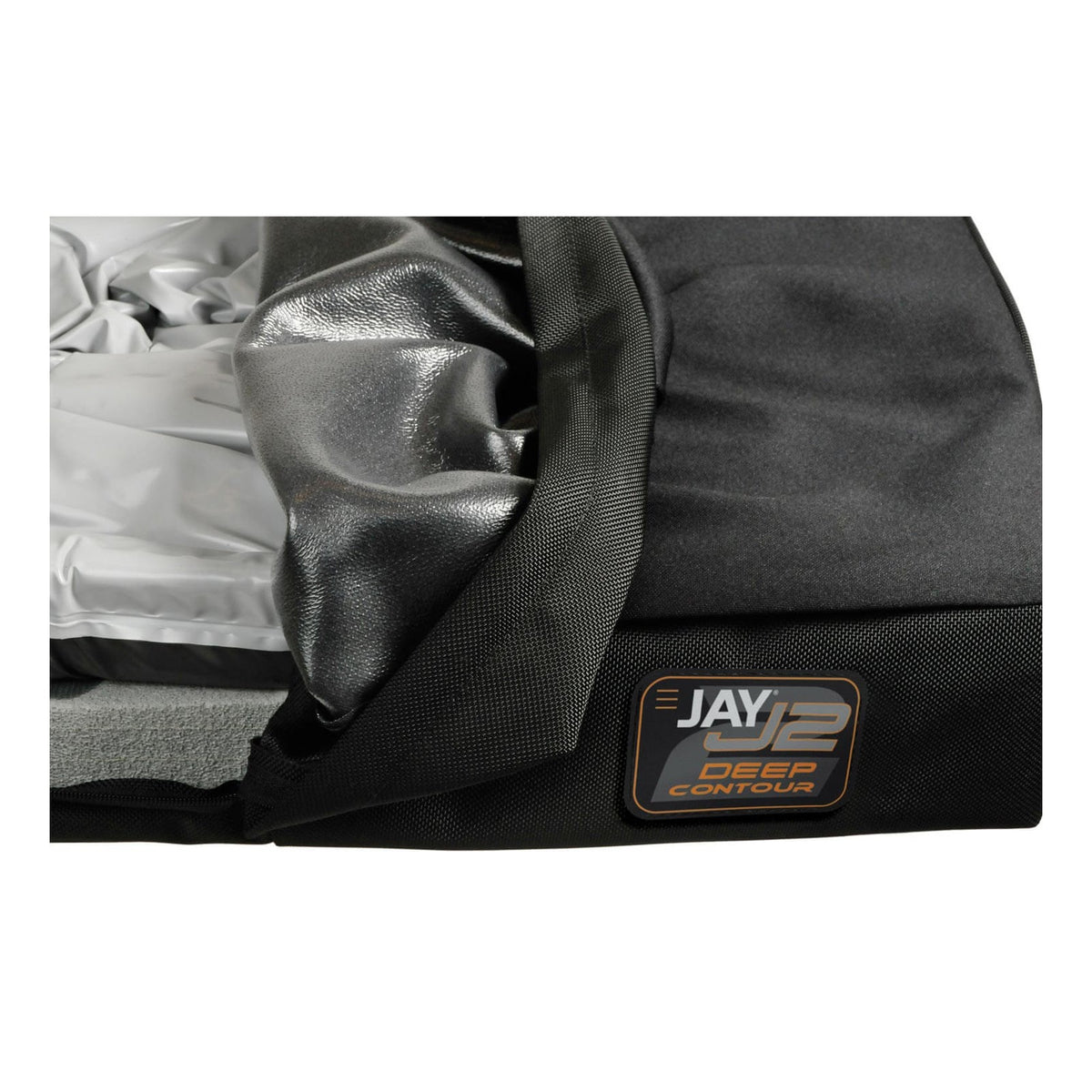 JAY J2 and J2 Deep Contour Replacement Cover: JAY J2 Deep Contour in its cover, close up of the label