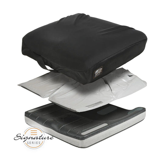 JAY J2 and J2 Deep Contour Replacement Cover: JAY J2 layers: outer cover, JAY Flow fluid tripad and contoured foam base