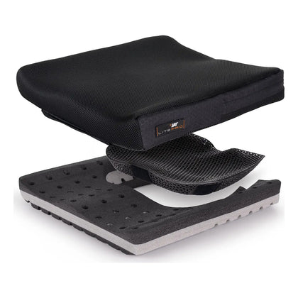 JAY LitePro Replacement Cover: JAY LitePro layers: mesh cover, elastomer insert and perforated foam base