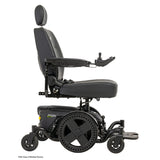 Pride Jazzy EVO 614 power wheelchair in black, right profile view