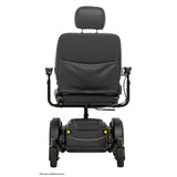 Pride Jazzy EVO 614 power wheelchair in black, rear view