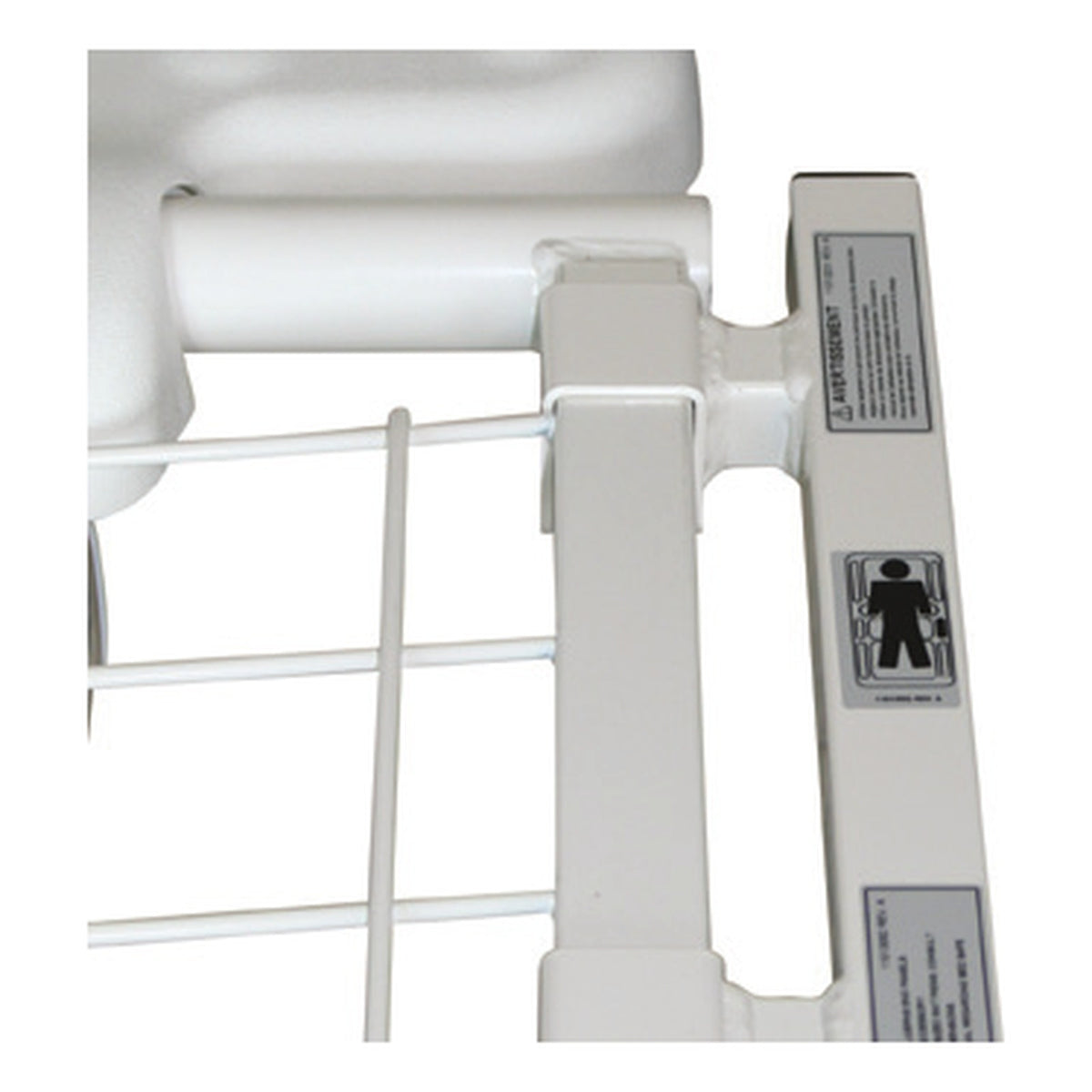The Joerns width extension kit fitted to the side of a bed frame