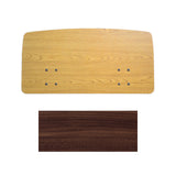 Joerns Classical bed panel in Bayou Walnut, shown above a swatch of the finish