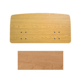Joerns Classical bed panel in Quartered Oak, shown above a swatch of the finish
