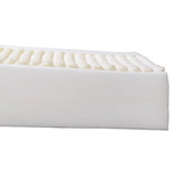 The softer sloped heel section at the foot of a PrevaMatt mattress