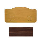 Joerns Traditional bed panel in Bayou Walnut, shown above a swatch of the finish