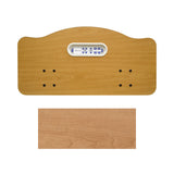Joerns Traditional bed panel in Quartered Oak, shown above a swatch of the finish