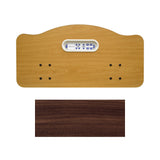 Joerns Traditional bed panel in Bayou Walnut, shown above a swatch of the finish