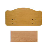 Joerns Traditional bed panel in Quartered Oak, shown above a swatch of the finish