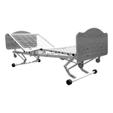 The Joerns WeCare bed frame with head and foot panels, shown without a mattress